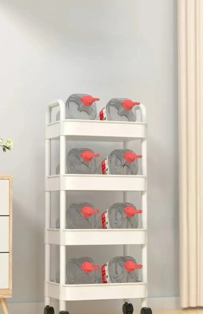 3/4 Tier Mobile Storage Rack Trolley Organizer With Wheels Plastic  Kitchen Organizers Household Cart Mobile Trolley Bookshelf